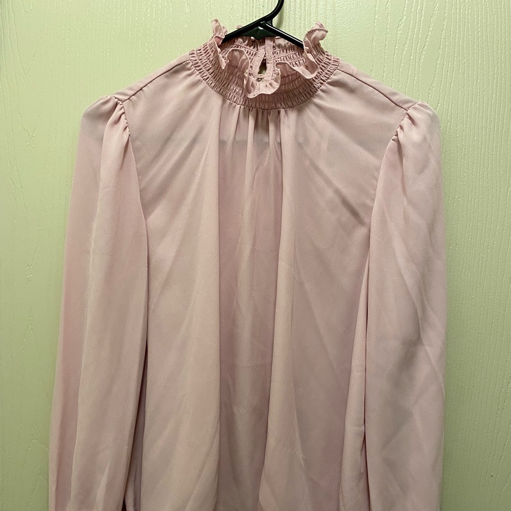 Nanette Lepore Ruched Neck and Sleeve Blouse